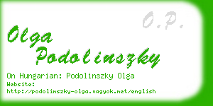 olga podolinszky business card